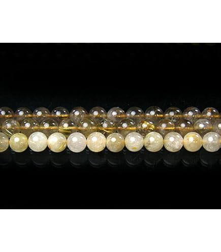 Amazon.co.jp: 【Gion】最強金運石 ルチルクォーツ 連材 約38㎝/1連 金